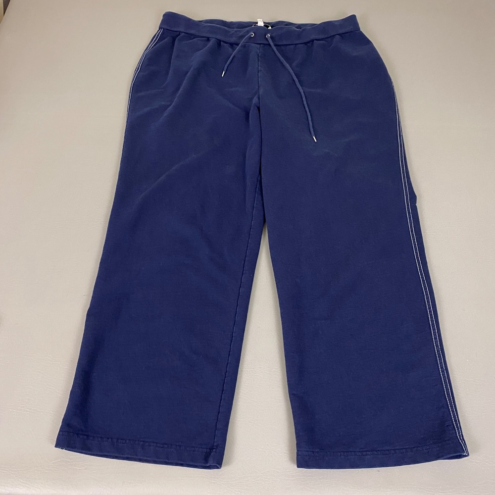 Jones New York Sport Pants Plus Size 2X Navy Blue Wide Leg Lounge Drawstring